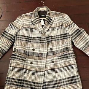 Express Black and Brown Plaid Blazer